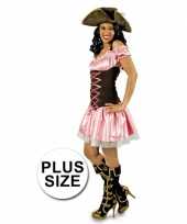 Grote maat roze dames piratenjurk